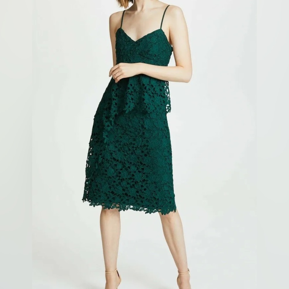 Club Monaco Women's Bliannah Spaghetti Strap Lace Dress in Green, Size S
